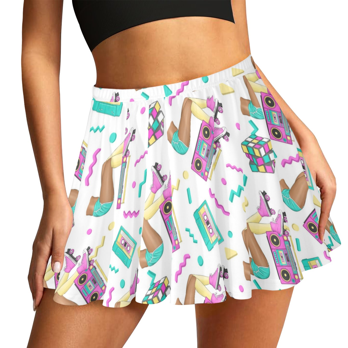 Mariner Skater Skirt 70's 80's 90's  Roller skates All Over Print Skater Skirt (Model D69)