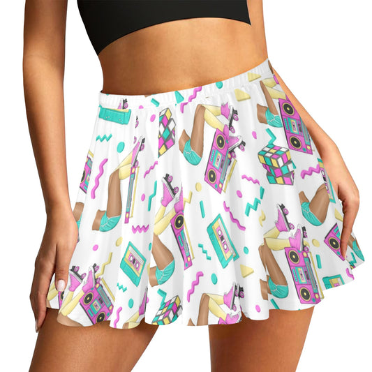 Mariner Skater Skirt 70's 80's 90's  Roller skates All Over Print Skater Skirt (Model D69)