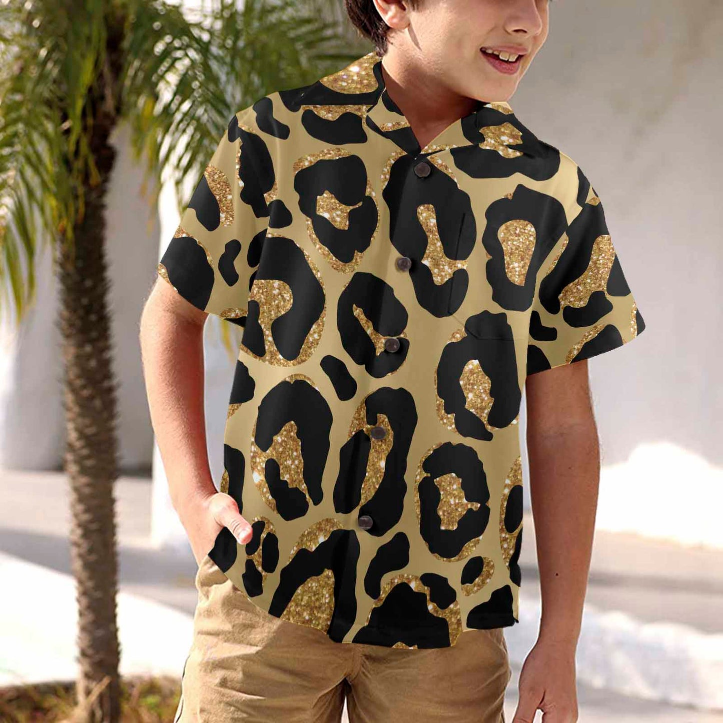 Animal Print 2  Little Boys Hawaiian Shirt