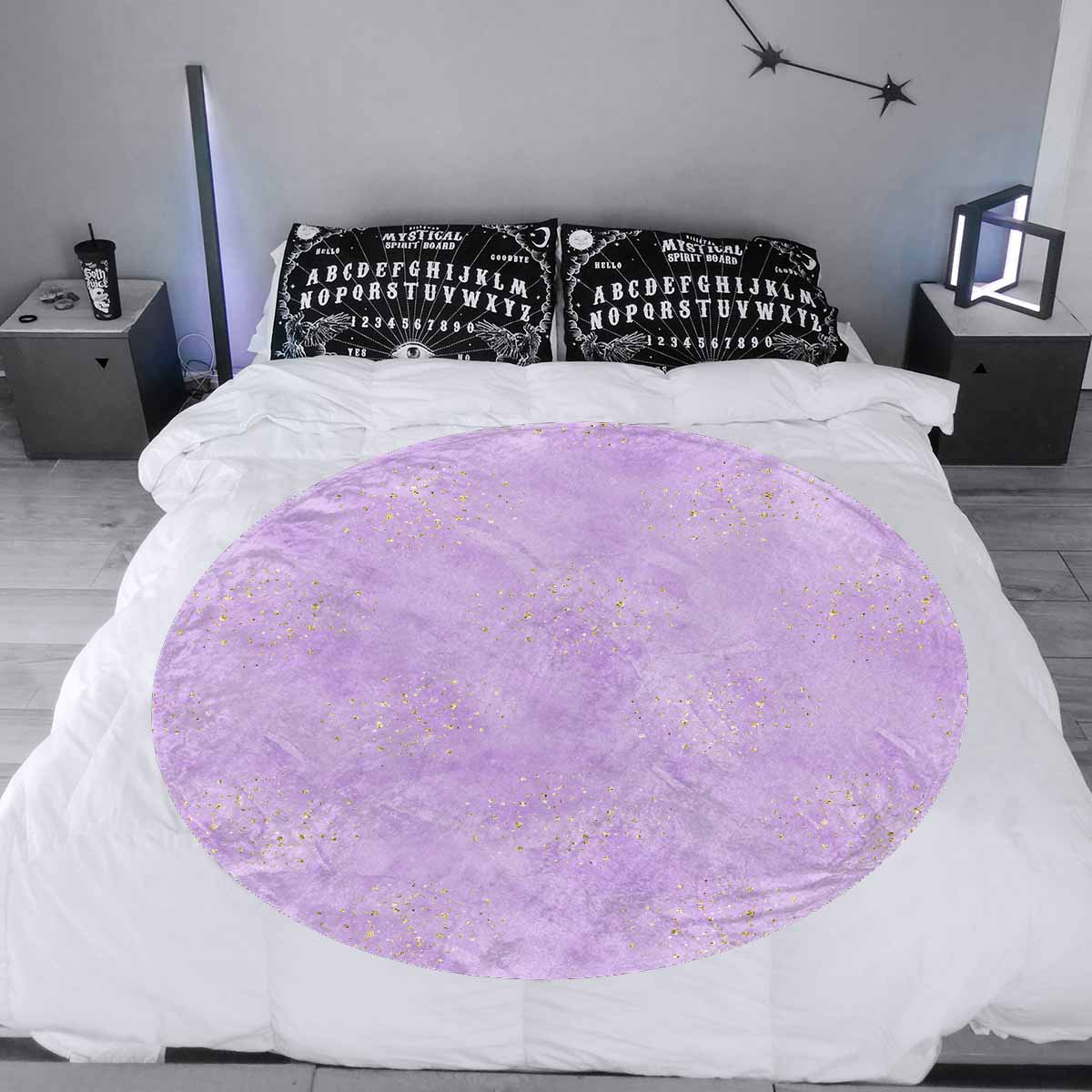 Purple  Circular Micro Fleece Blanket 47"