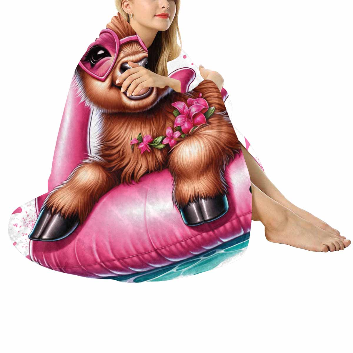 Highland Cow Awd35108  Circular Micro Fleece Blanket 60"