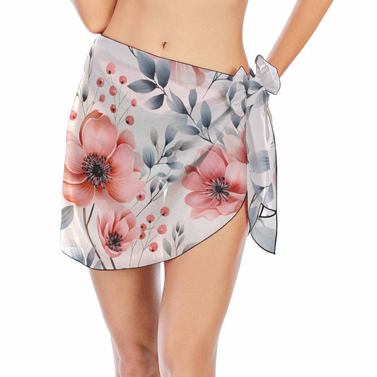 Pink Floral 2  Women's Beach Sarong Wrap