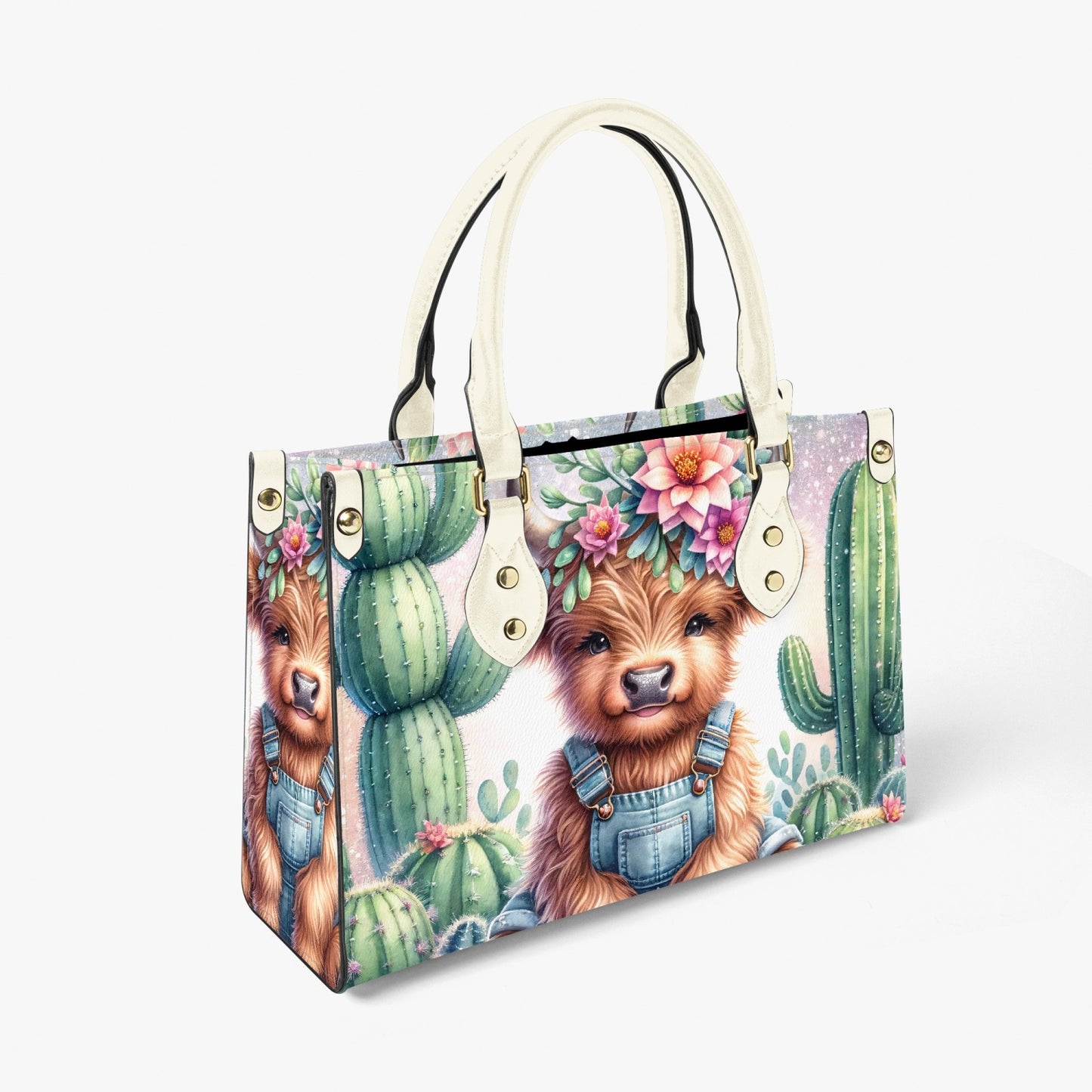 Women's Tote Bag - Long Strap - Highland Cow