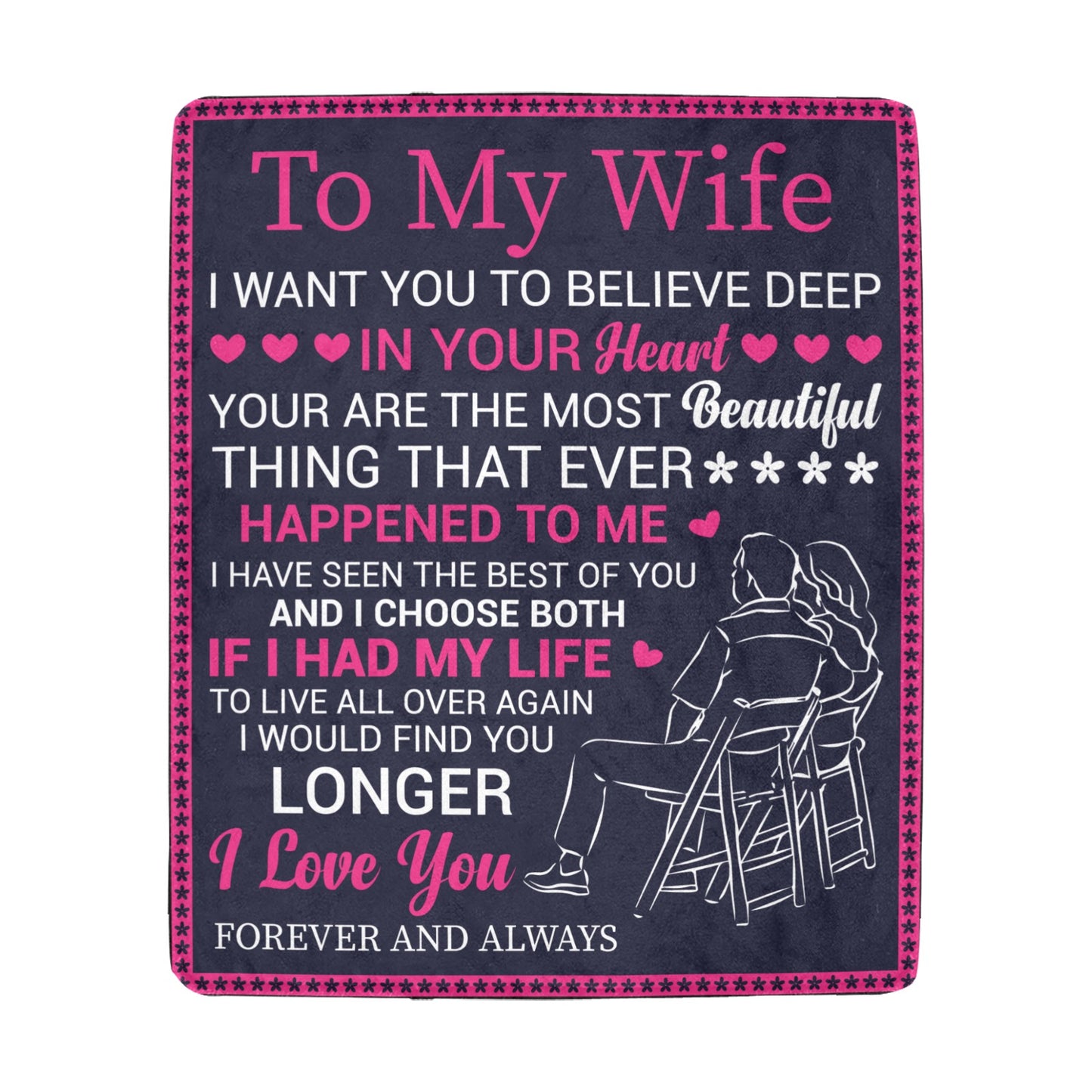 To My Wife Ultra-Soft Micro Fleece Blanket 50"x60" (Thick)