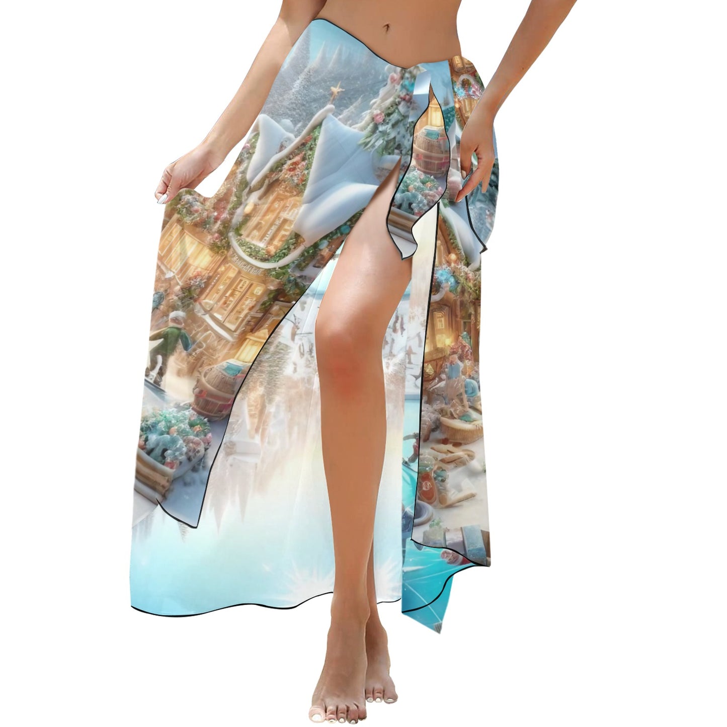 Christmas Scene10 Long Beach Sarong Wrap