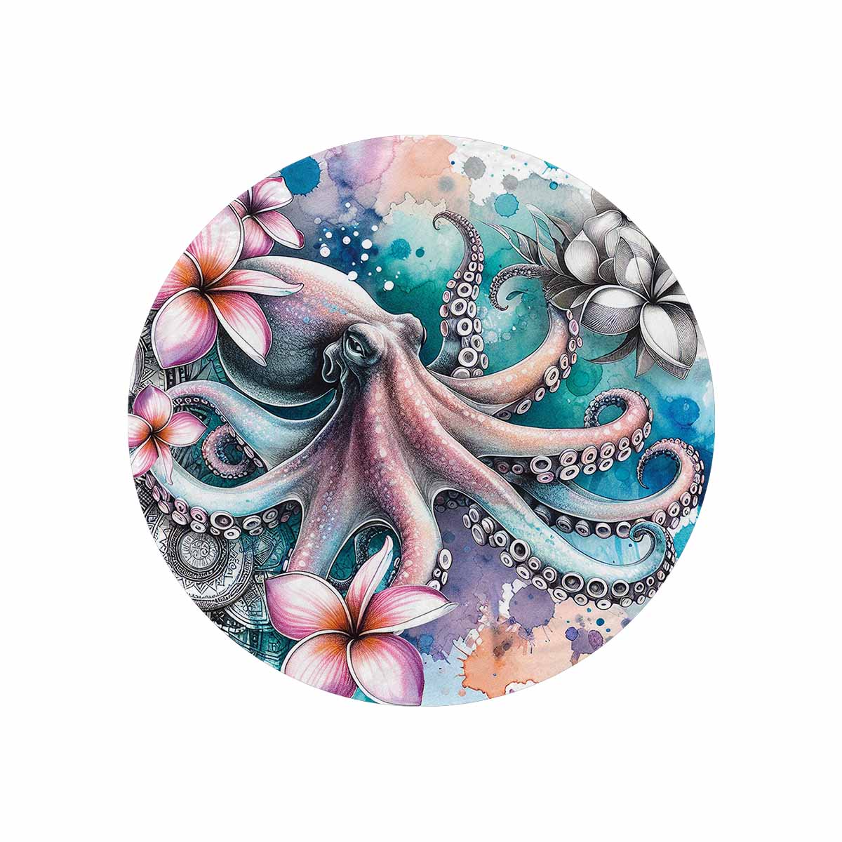 Sea_Animals_Octapus_Awd35199  Circular Micro Fleece Blanket 60"