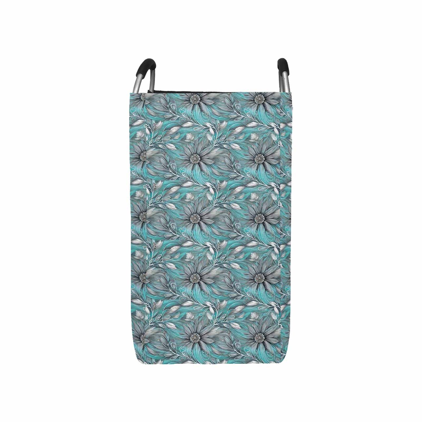 Green Elegant Floral 25  Square Laundry Basket