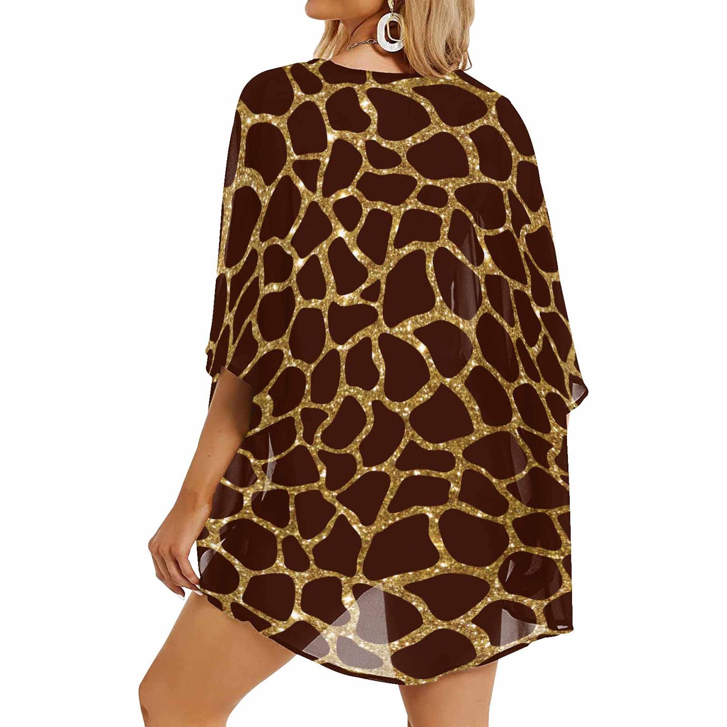 Animal print 6  Women's Kimono Chiffon Cover Up