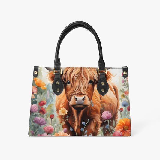 Women's Tote Bag - Long Strap - Highland Cow