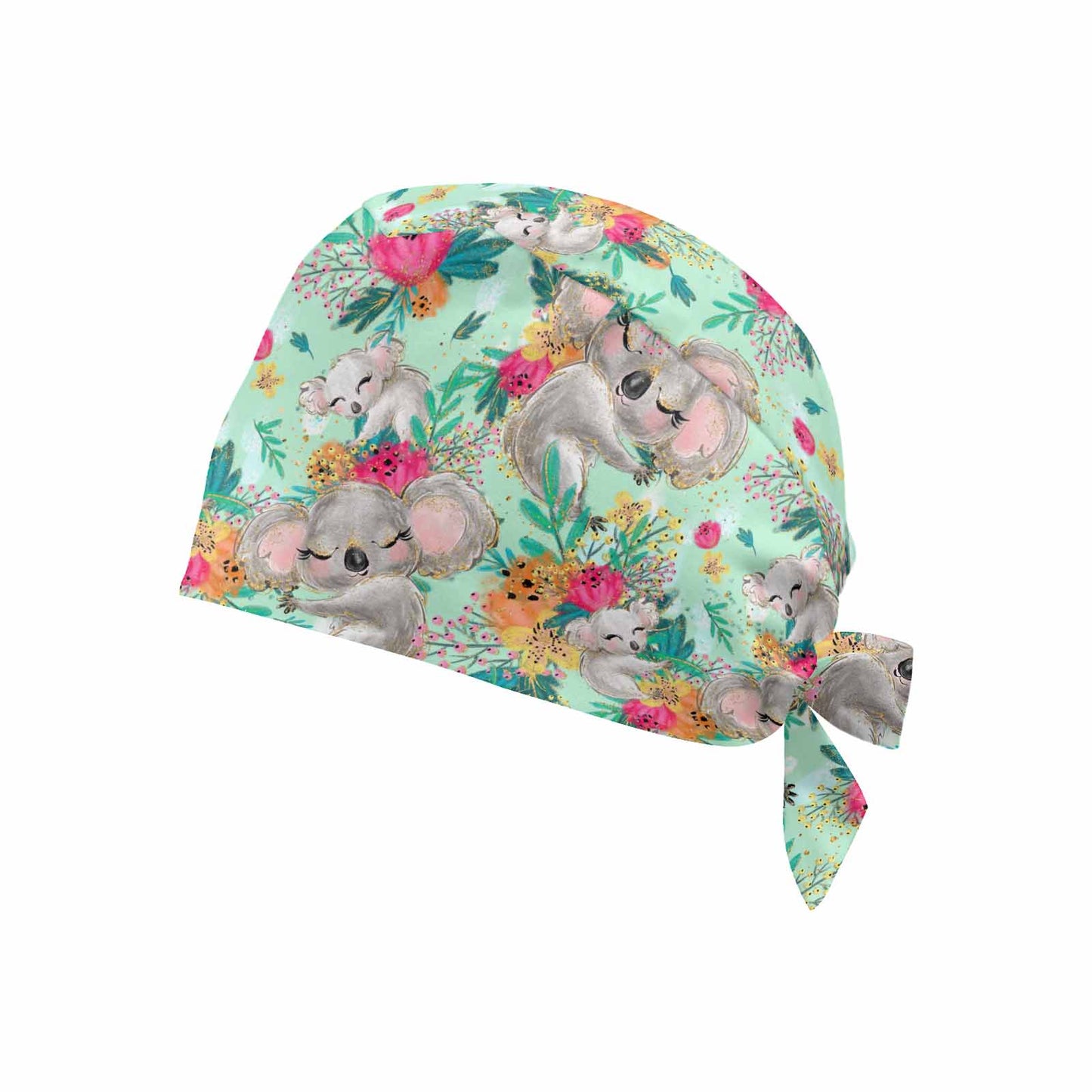 Nurse Scrub Cap Australian Koalas Floral  Scrub Cap