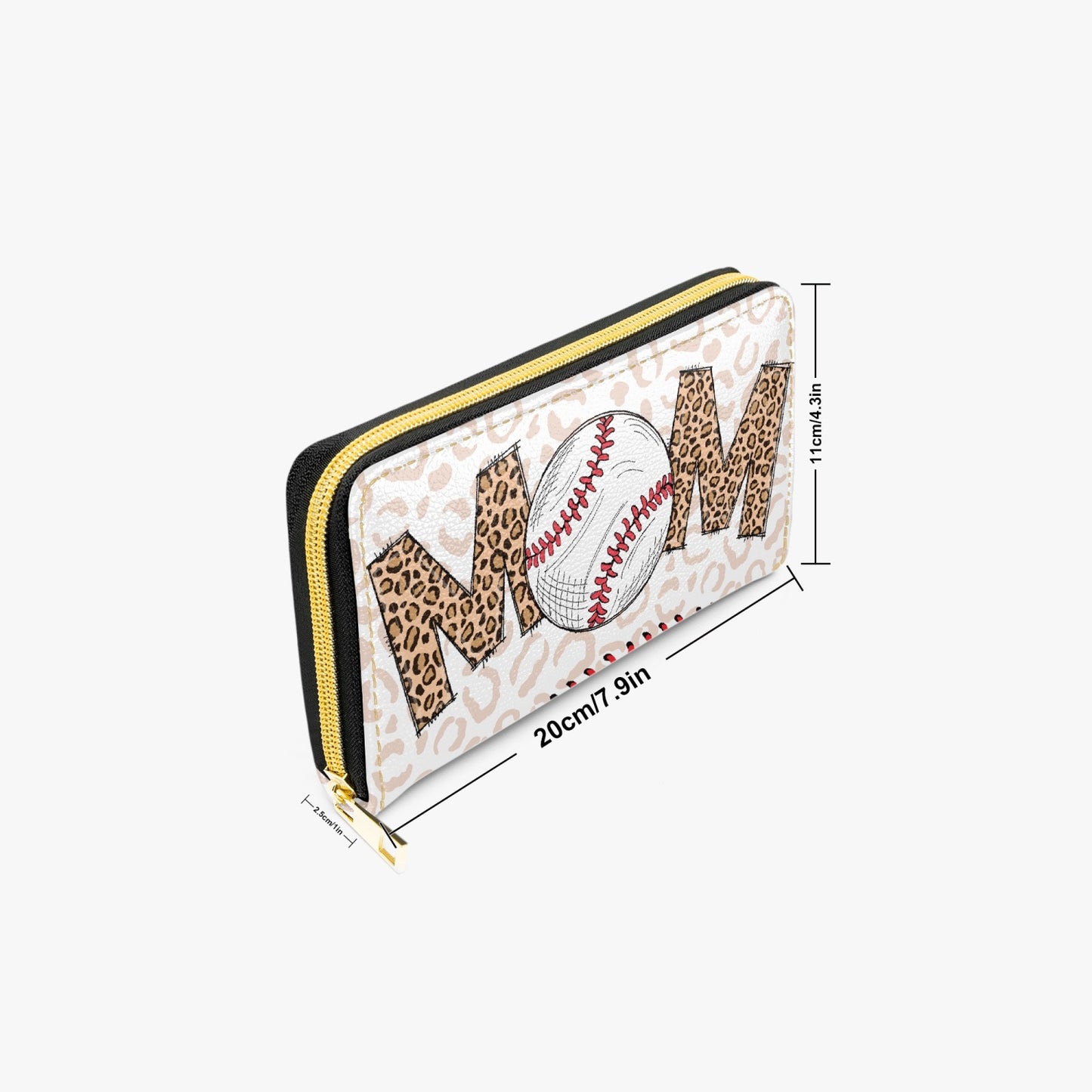 Long Type Zipper Purse, Baseball/Softball Mom,Mum