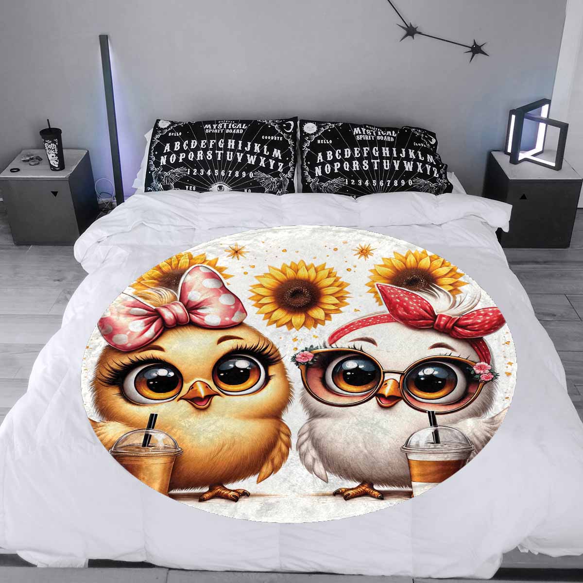 Chickens_Awd35168  Circular Micro Fleece Blanket 60"