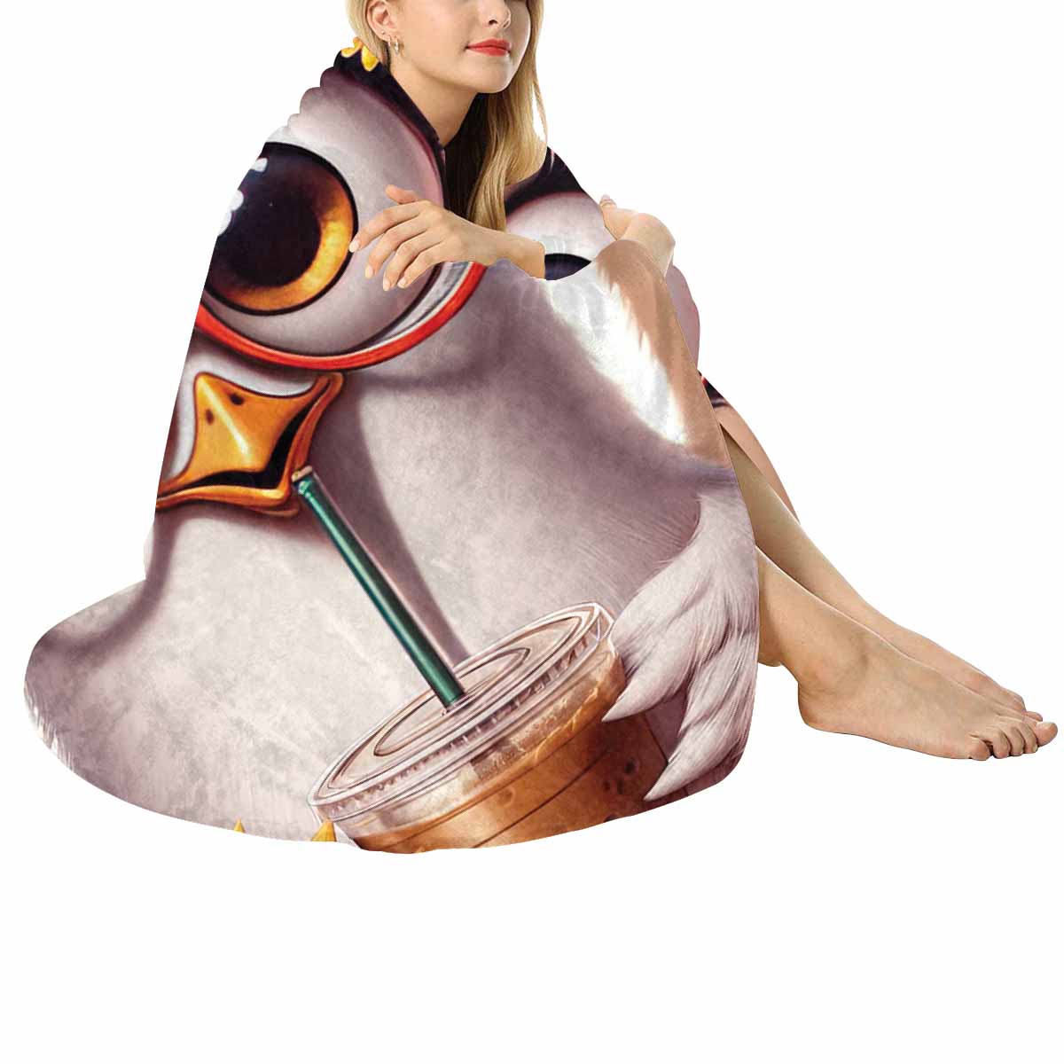 Chickens_Awd35170  Circular Micro Fleece Blanket 47"