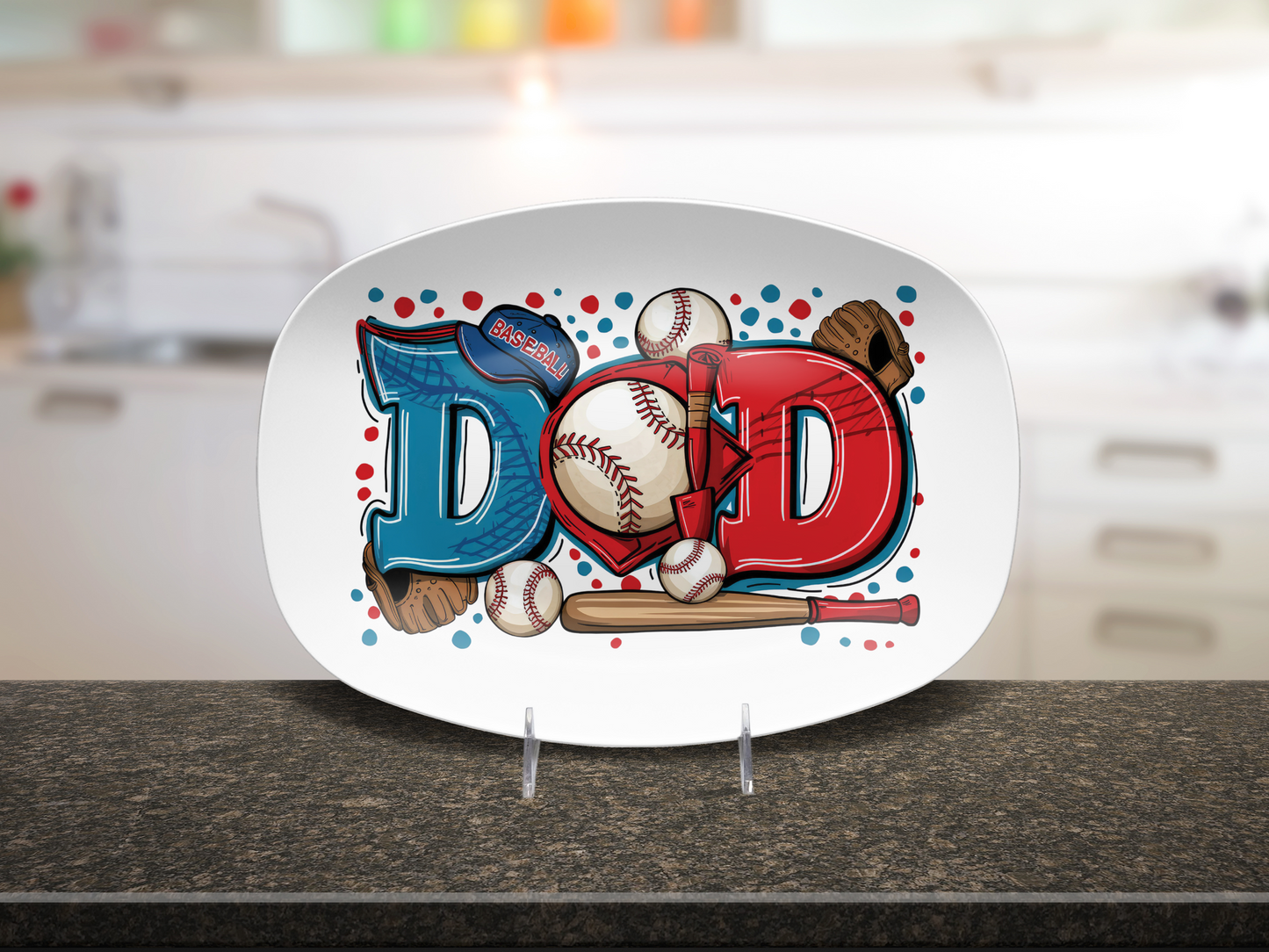 Baseball Dad BBQ Platter  10"x14" Platter