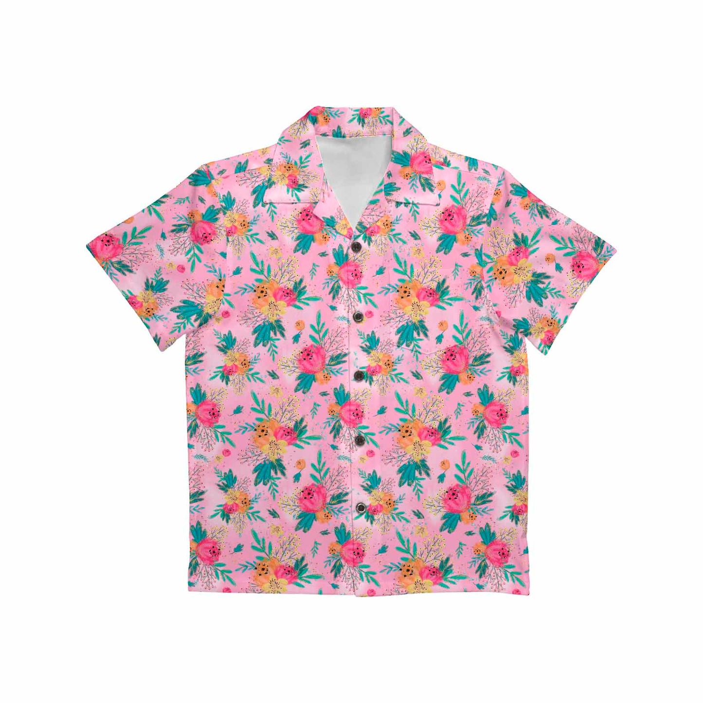 Australian Floral Pink  Little Boys Hawaiian Shirt