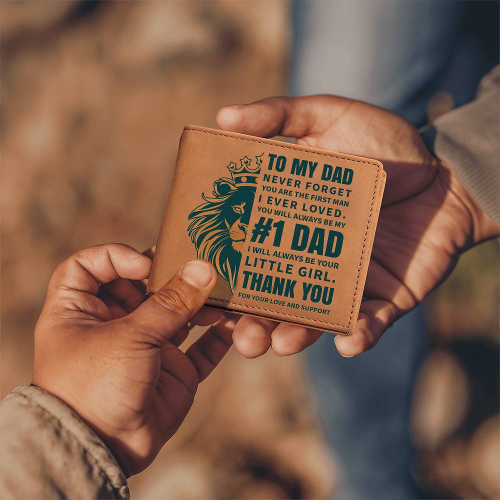 Printed Leather Wallet-TO MY DAD-Never forget copy
