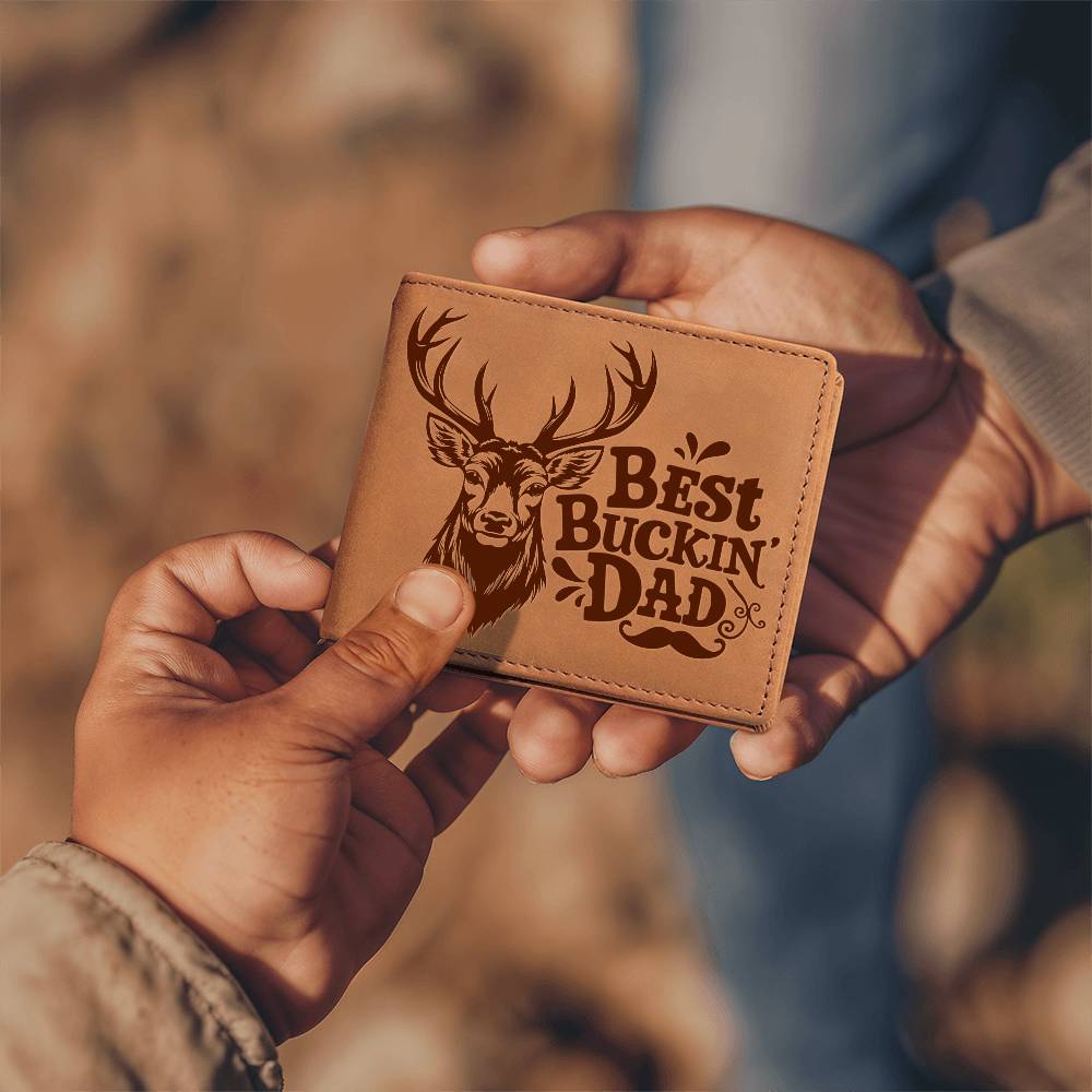 Printed Leather Wallet-Dad-Your love copy