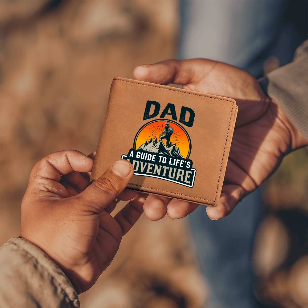 Men's Leather Wallet Dad Adventure