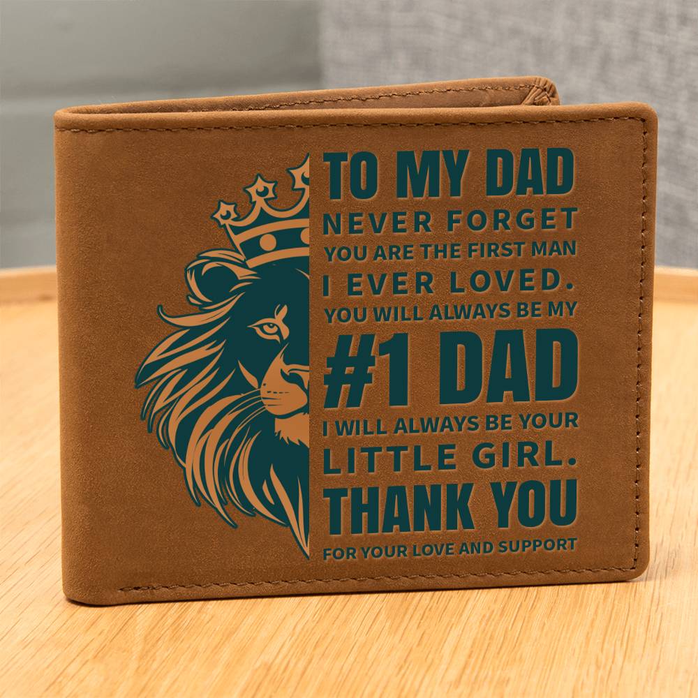 Printed Leather Wallet-TO MY DAD-Never forget copy