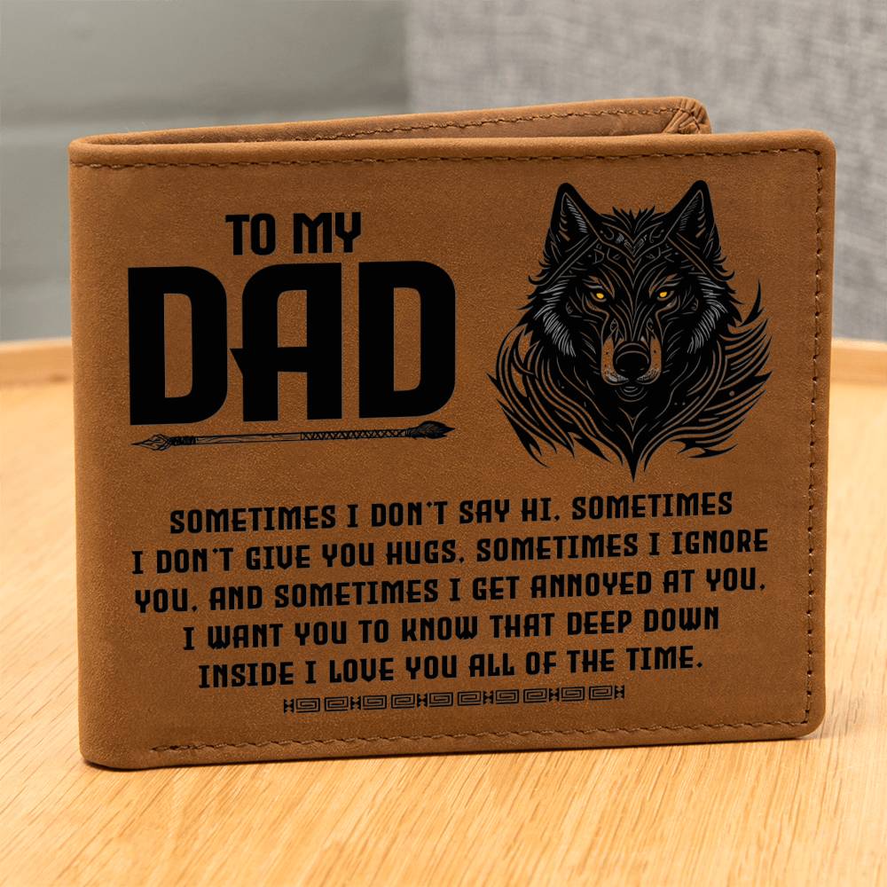 Printed Leather Wallet-TO MY DAD-Sometimes
