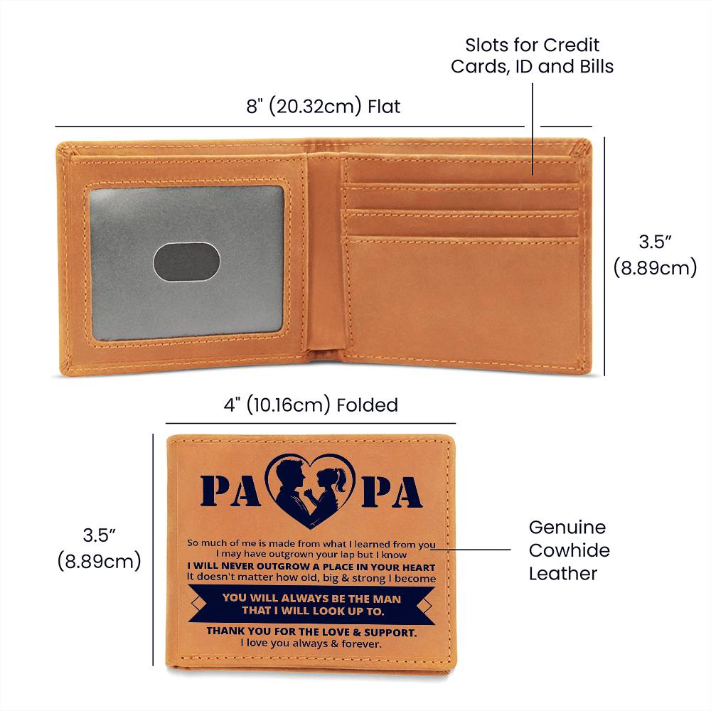 Printed Leather Wallet-TO MY DAD-So much