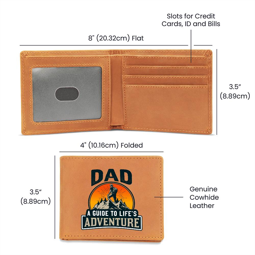 Men's Leather Wallet Dad Adventure