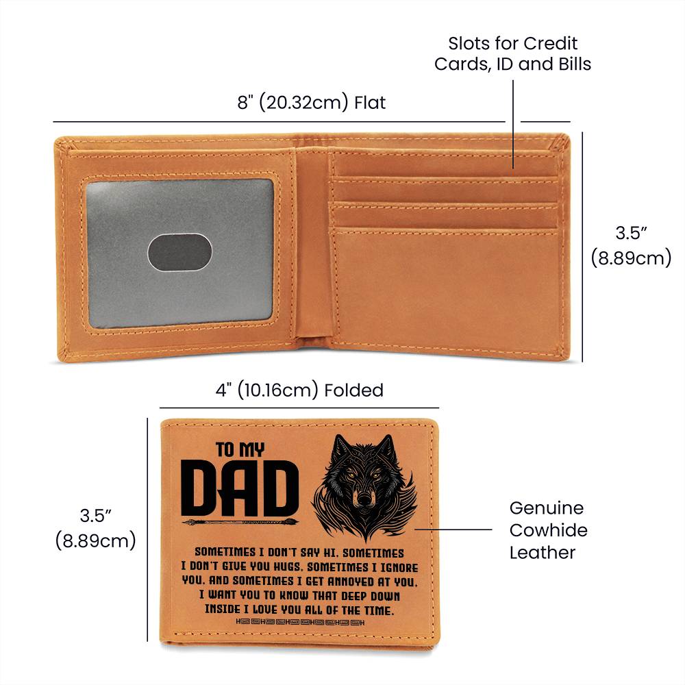 Printed Leather Wallet-TO MY DAD-Sometimes