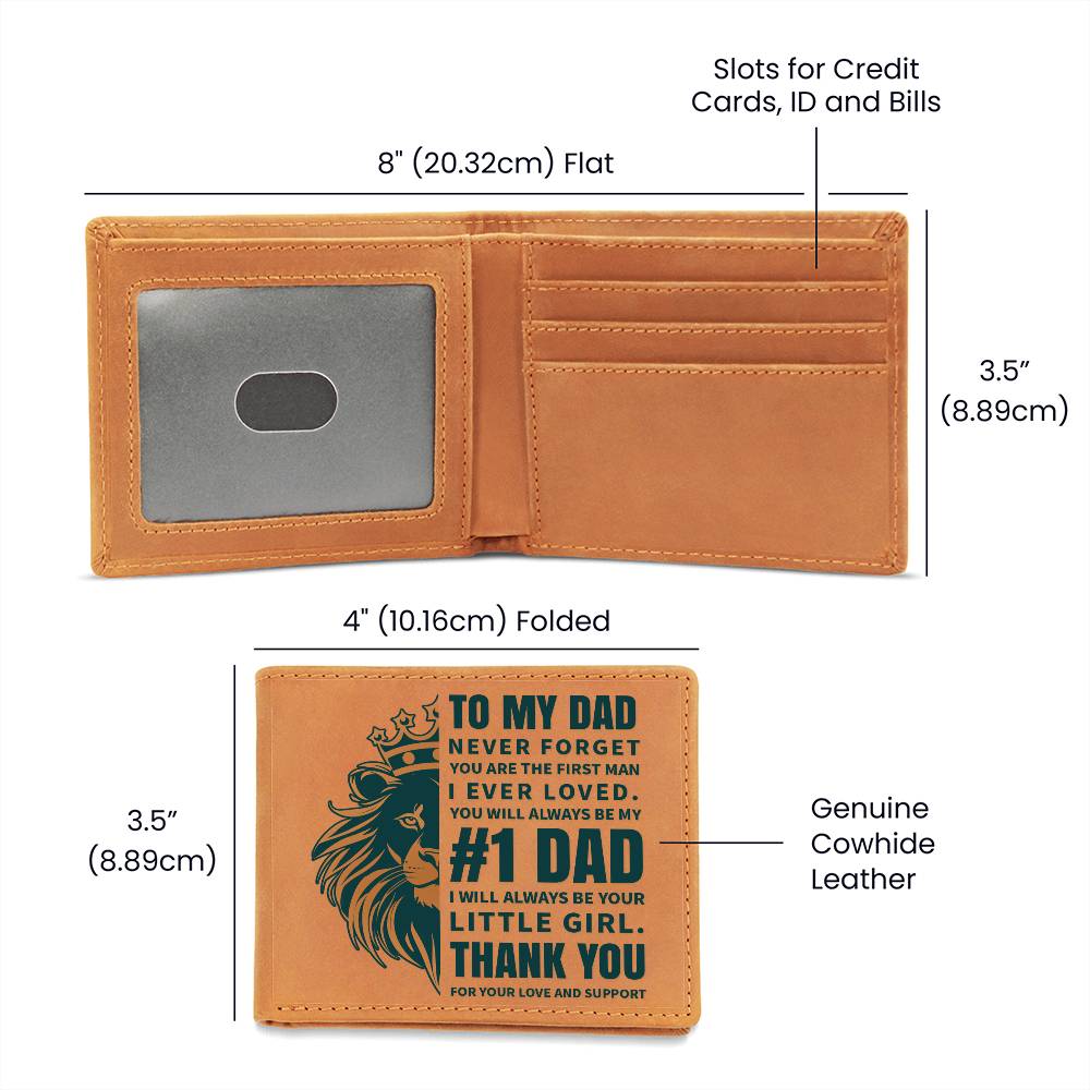 Printed Leather Wallet-TO MY DAD-Never forget copy