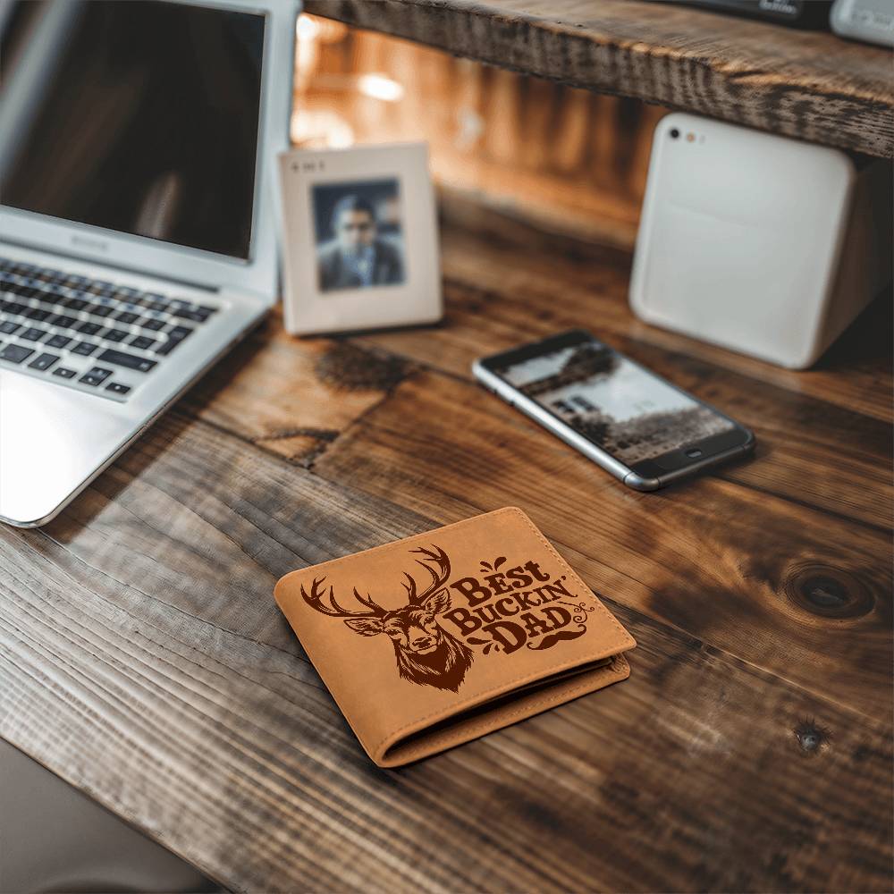 Printed Leather Wallet-Dad-Your love copy