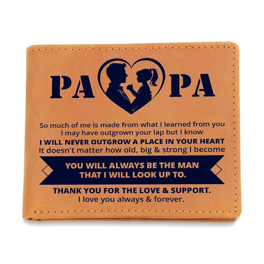 Printed Leather Wallet-TO MY DAD-So much