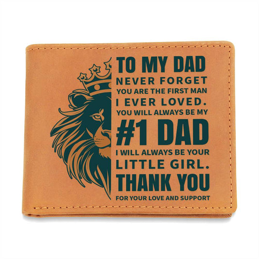 Printed Leather Wallet-TO MY DAD-Never forget copy