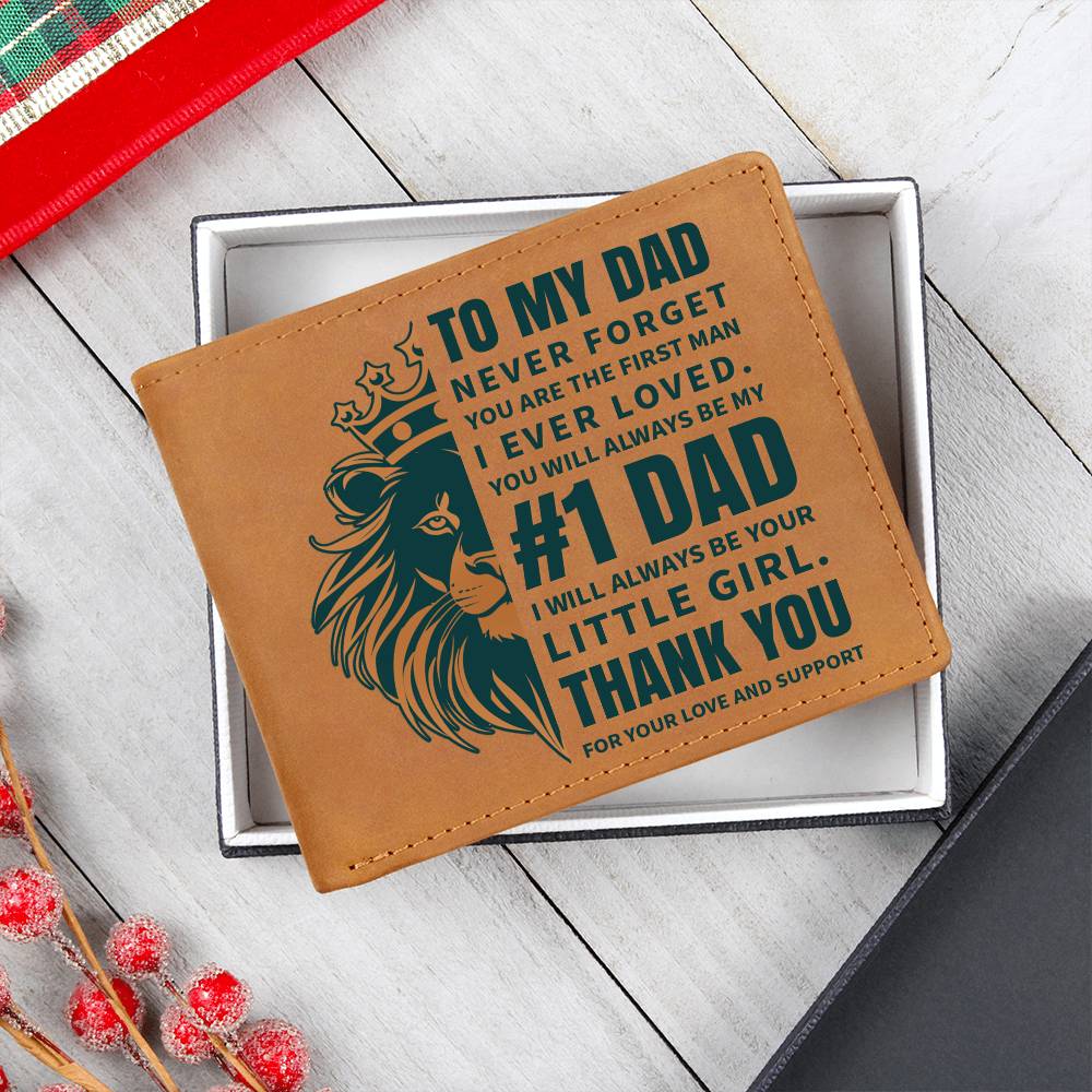 Printed Leather Wallet-TO MY DAD-Never forget copy