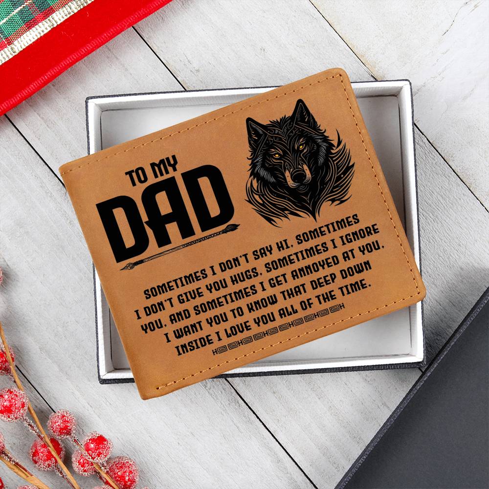 Printed Leather Wallet-TO MY DAD-Sometimes
