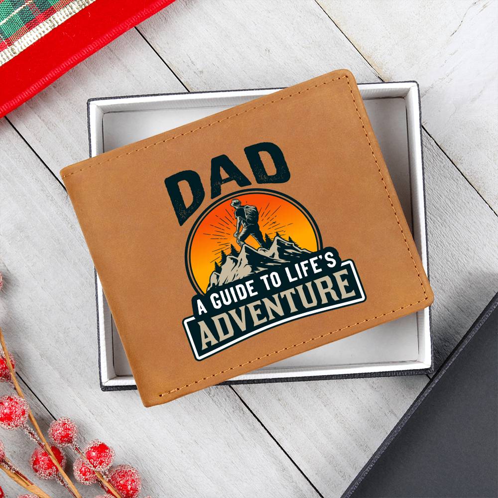 Men's Leather Wallet Dad Adventure