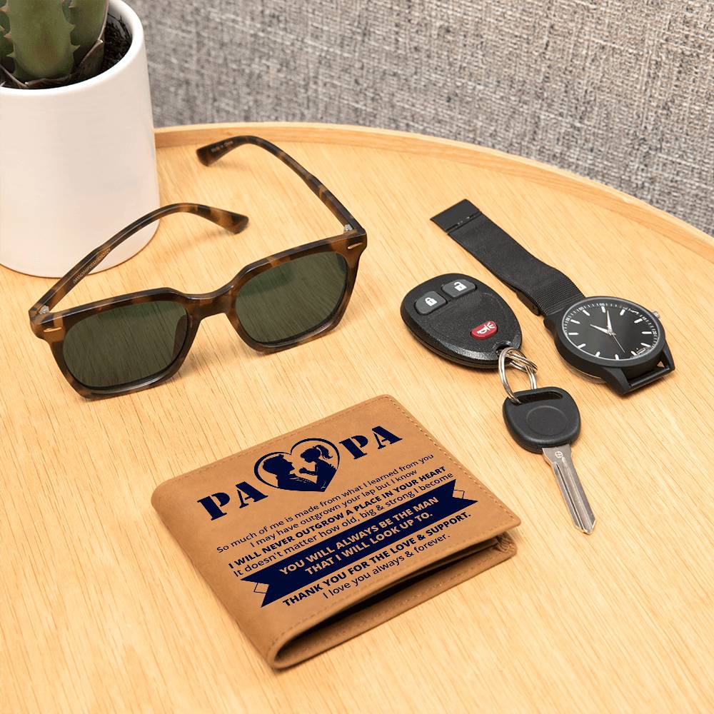 Printed Leather Wallet-TO MY DAD-So much