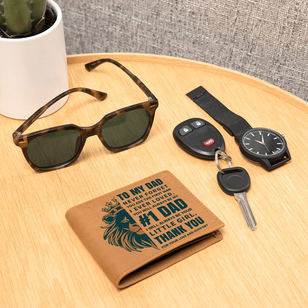 Printed Leather Wallet-TO MY DAD-Never forget copy