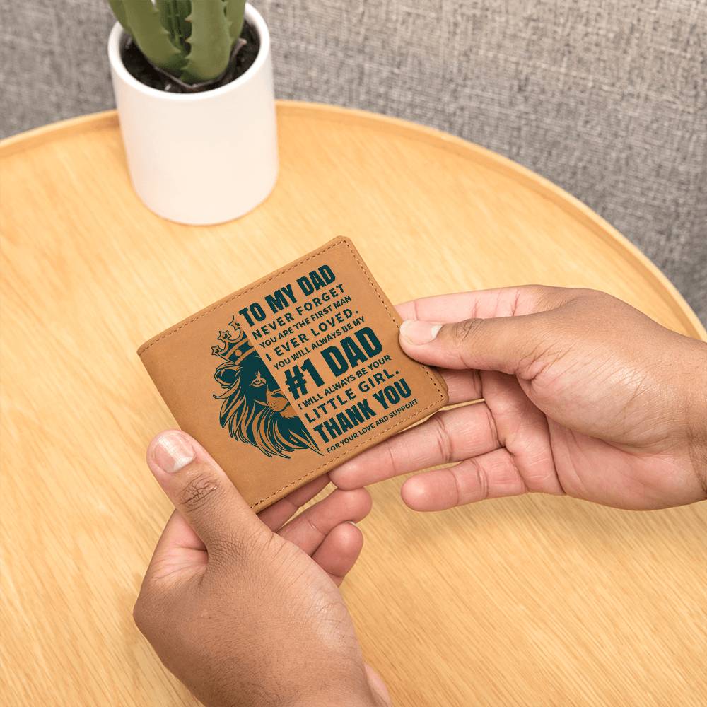 Printed Leather Wallet-TO MY DAD-Never forget copy