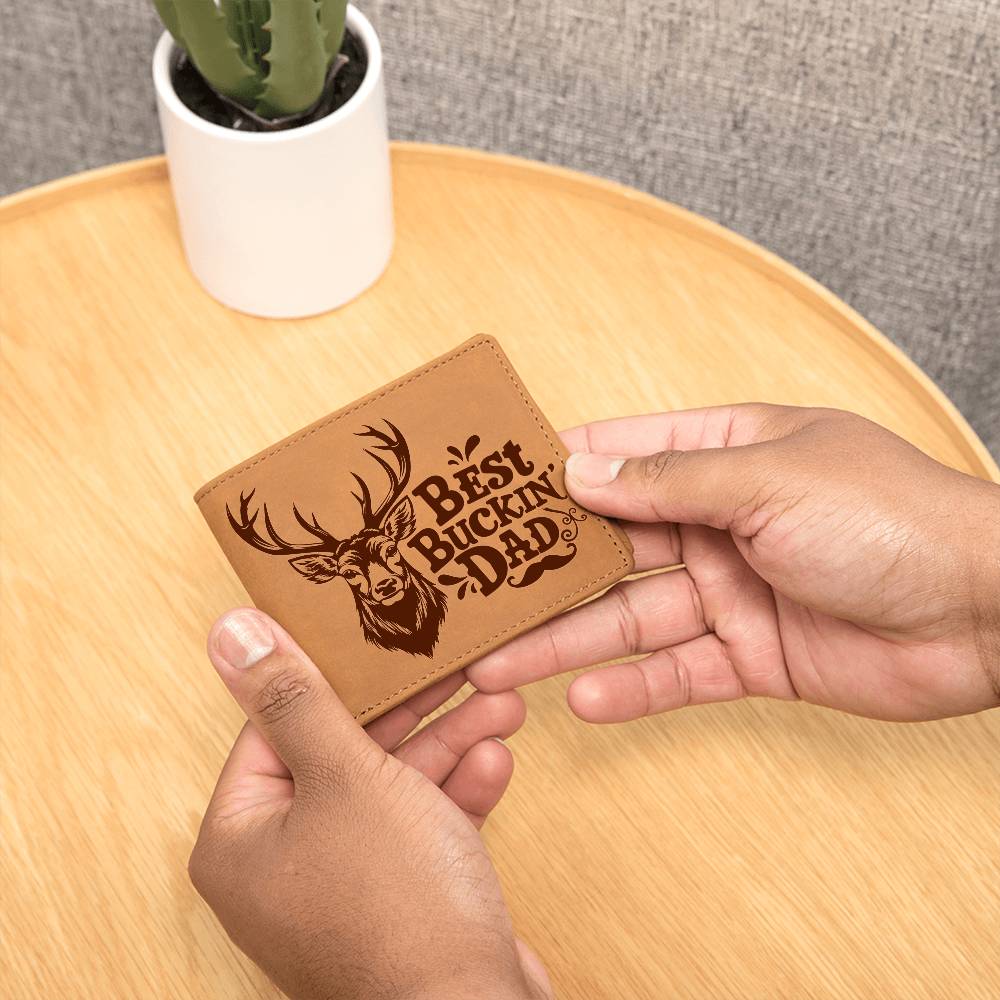 Printed Leather Wallet-Dad-Your love copy