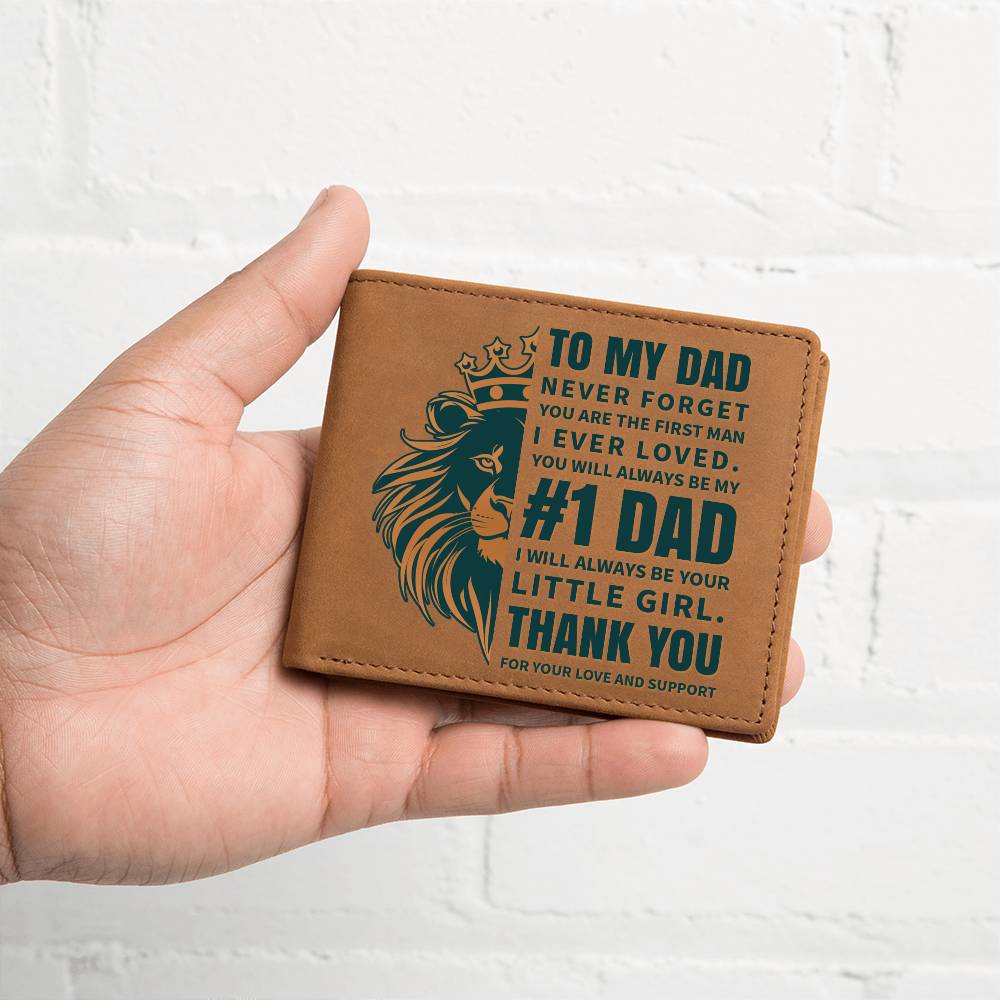 Printed Leather Wallet-TO MY DAD-Never forget copy