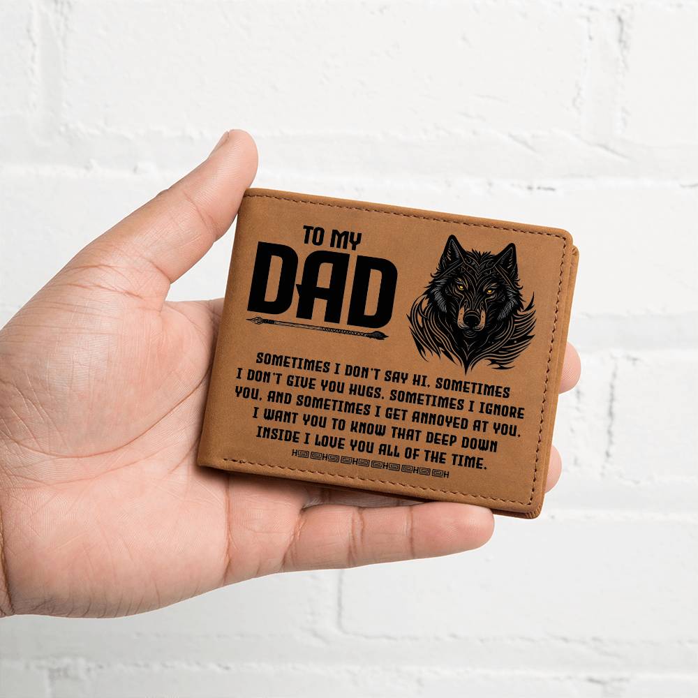Printed Leather Wallet-TO MY DAD-Sometimes