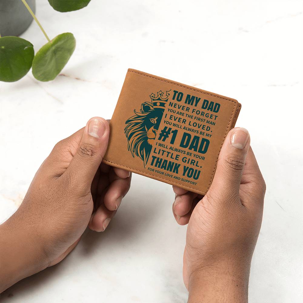 Printed Leather Wallet-TO MY DAD-Never forget copy