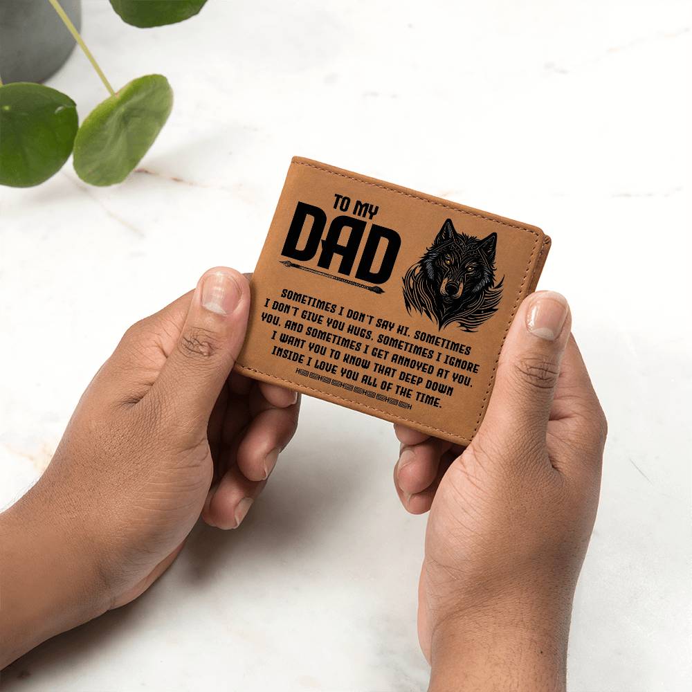 Printed Leather Wallet-TO MY DAD-Sometimes