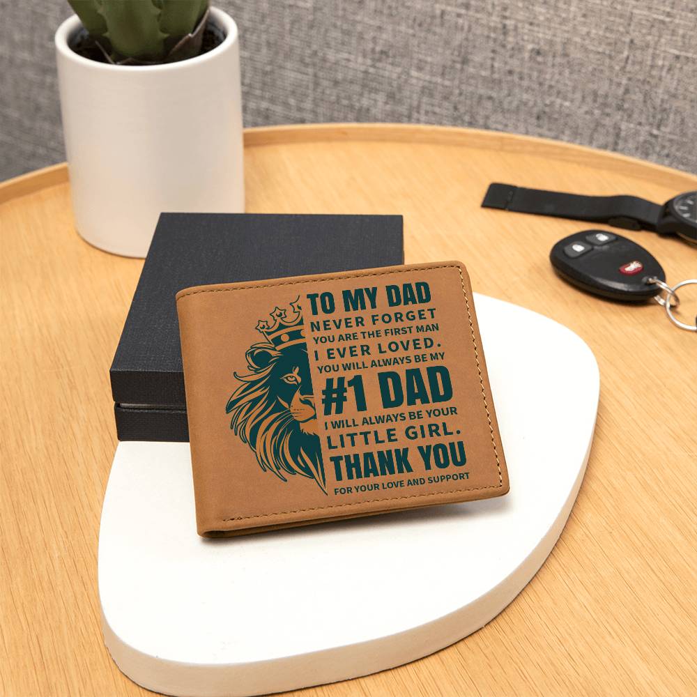 Printed Leather Wallet-TO MY DAD-Never forget copy