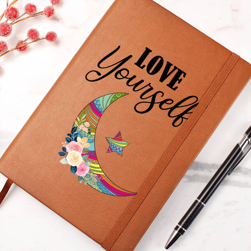 Printed Leather Journal Love Yourself