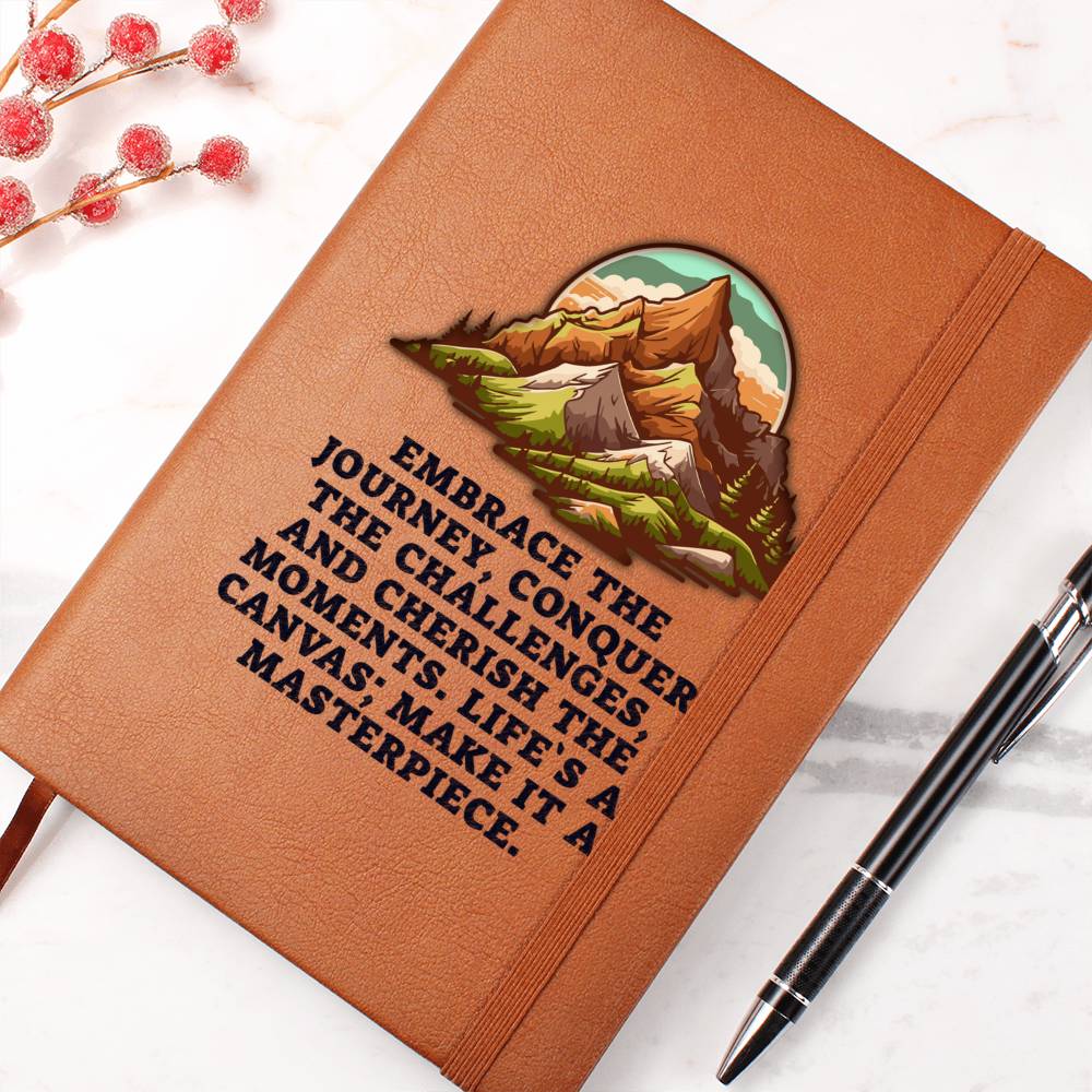 Printed Leather Journal Embrace the journey