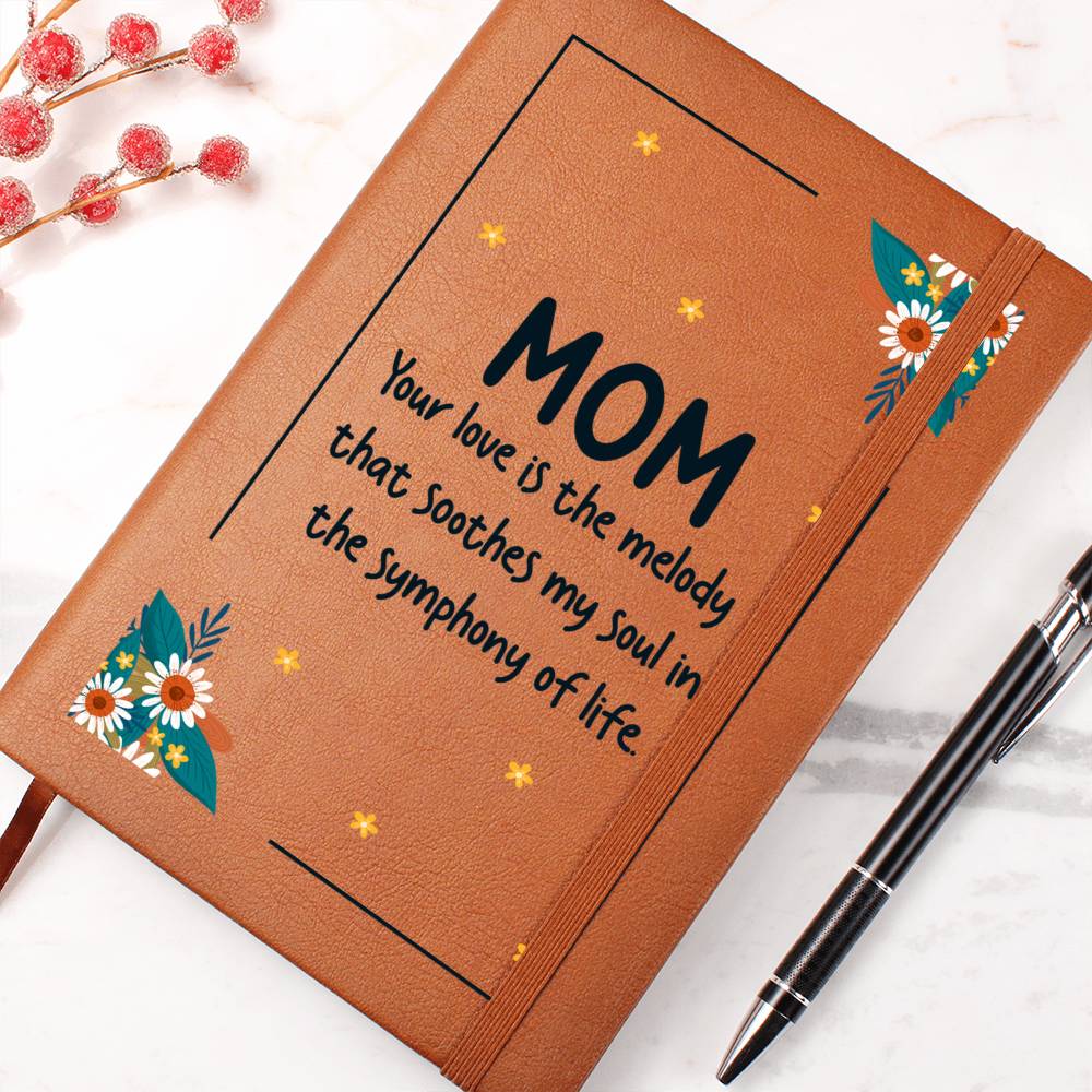 Printed Leather Journal Mom