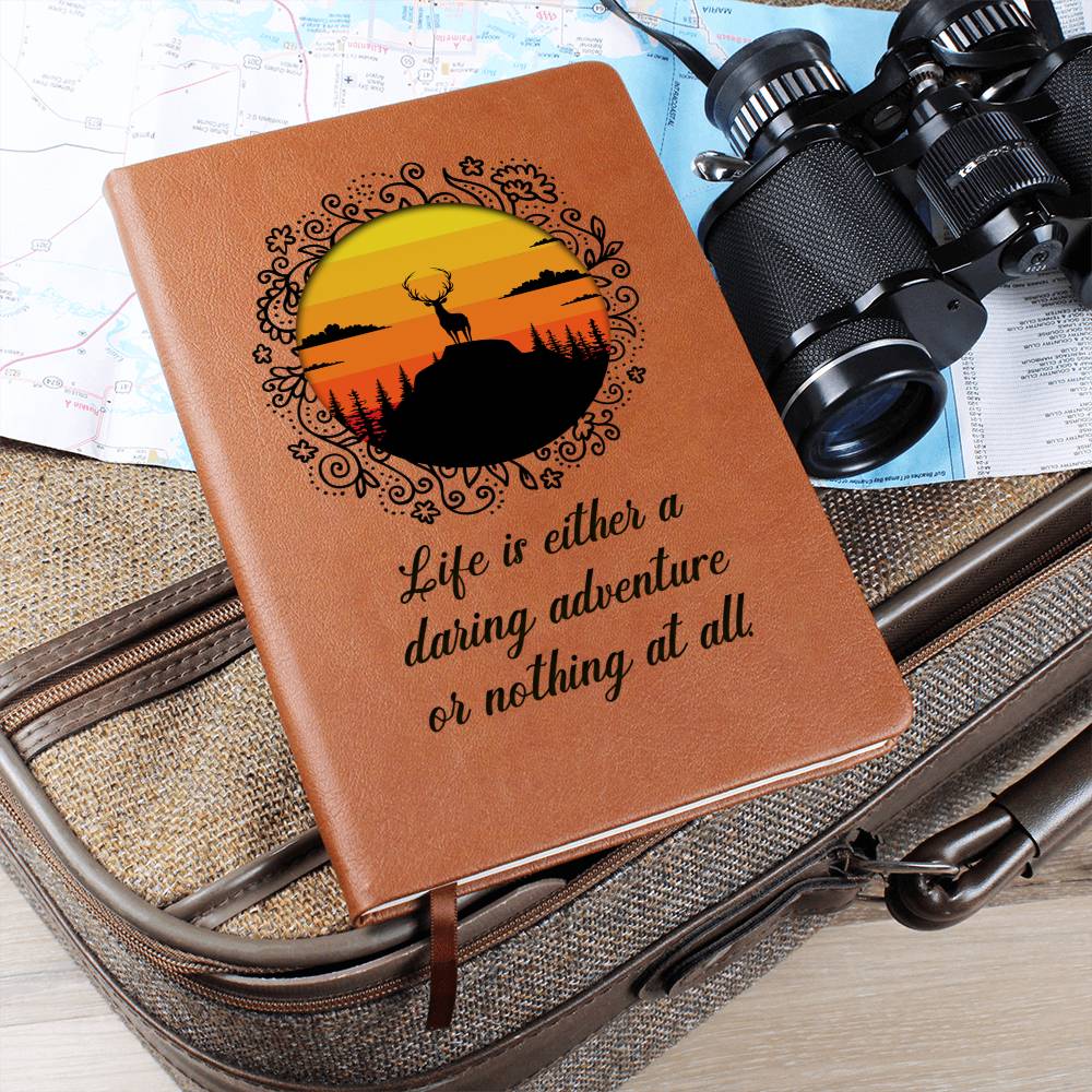 Printed Leather Journal Adventure