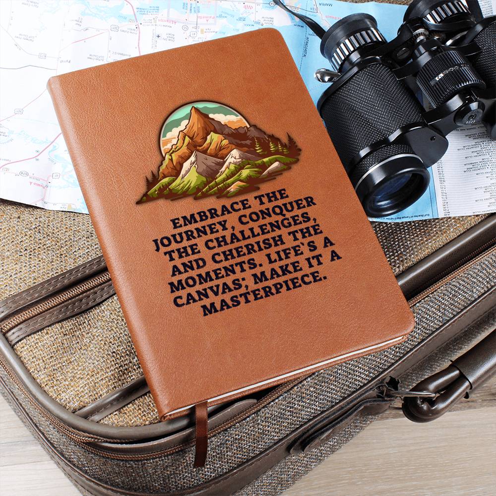 Printed Leather Journal Embrace the journey