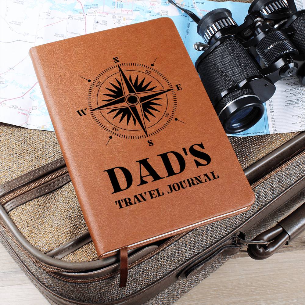 Printed Leather Journal-Dad Travel Journal