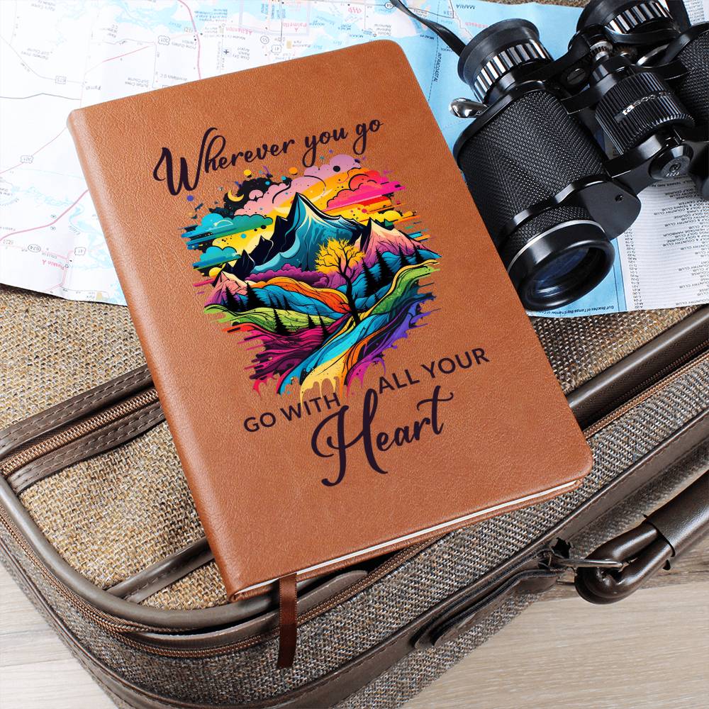 Printed Leather Journal Wherever you go